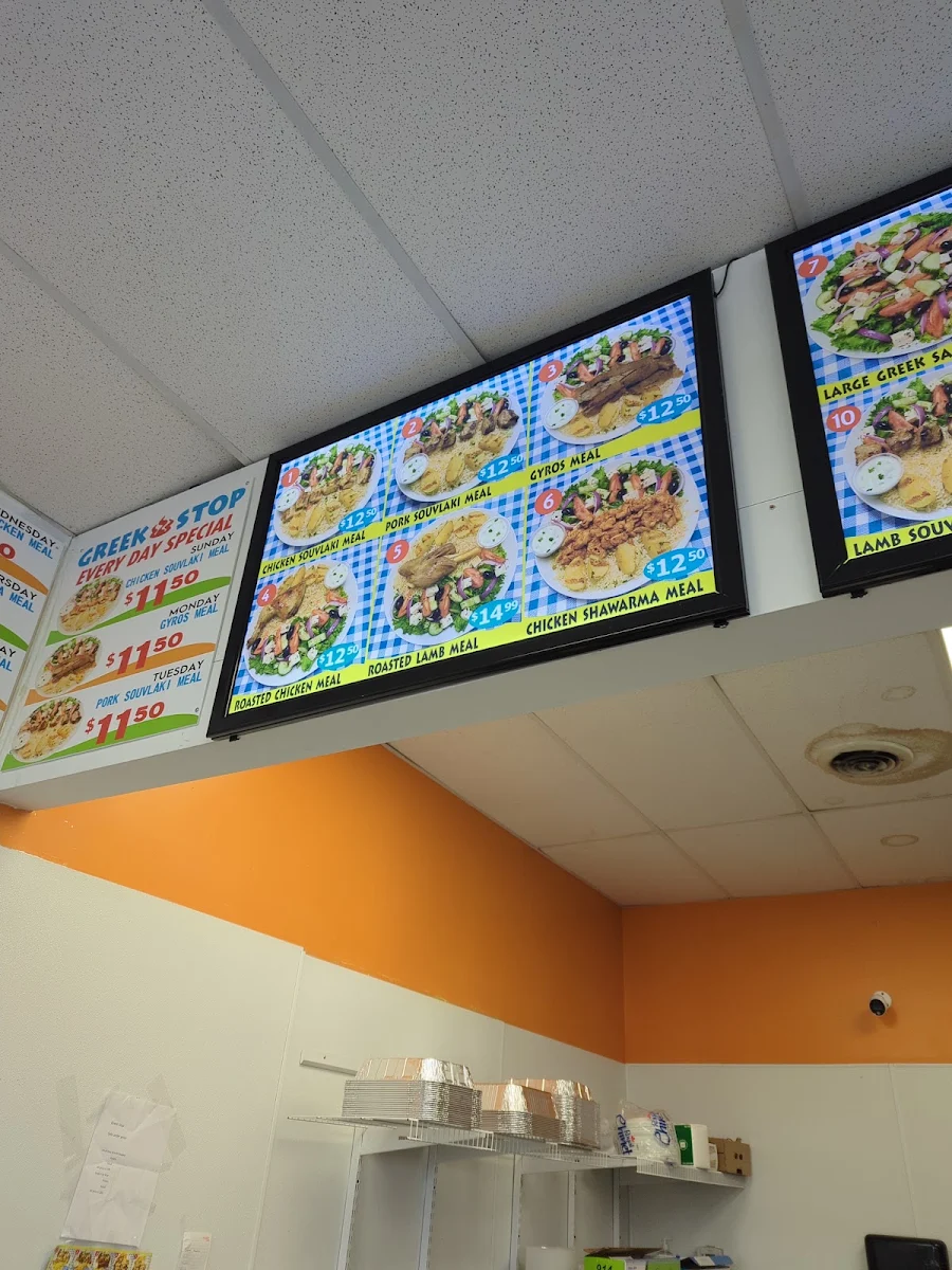 Menu, Greek Stop