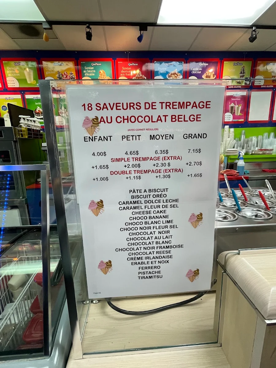 Menu, Crèmerie Fabro
