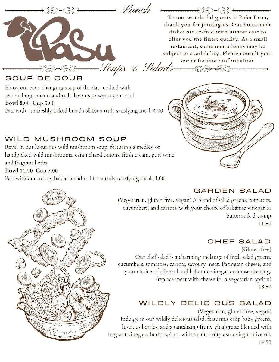Menu, PaSu Farm