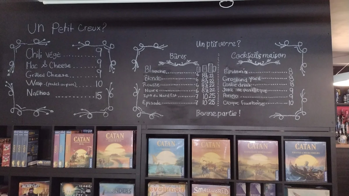 Menu, Sherlock Resto Pub Ludique