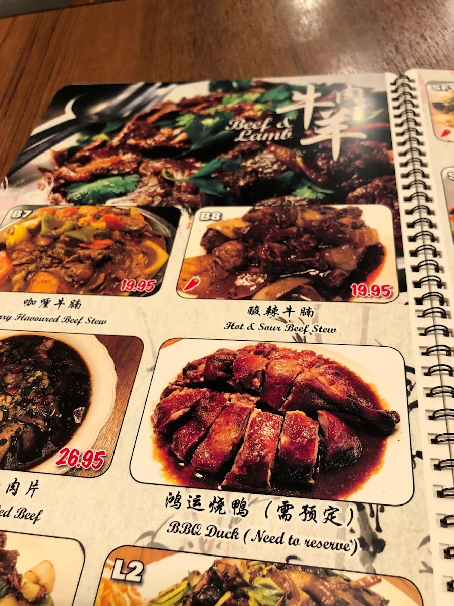 Menu, The Red Asian Fusion Restaurant 鸿运 (HongYun)