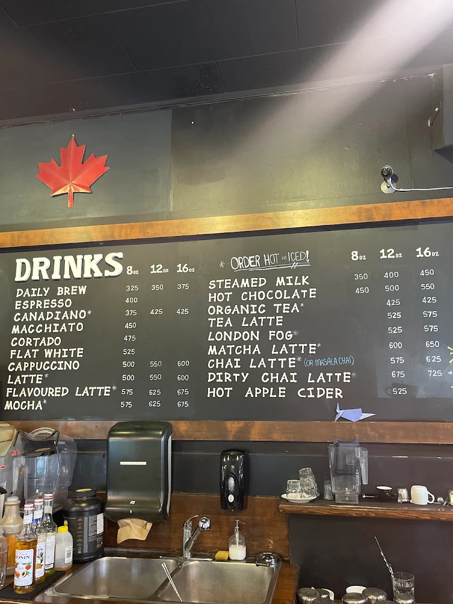Menu, Artistry Cafe