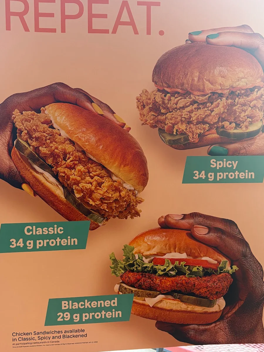 Menu, Popeyes Louisiana Kitchen