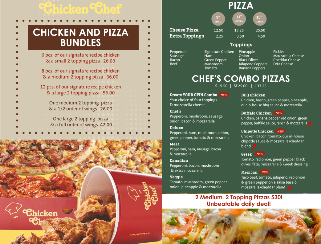 Menu, Chicken Chef