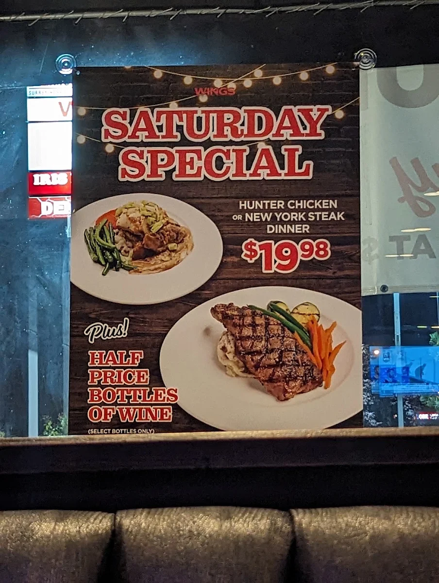 Menu, WINGS Restaurants & Pubs - Surrey