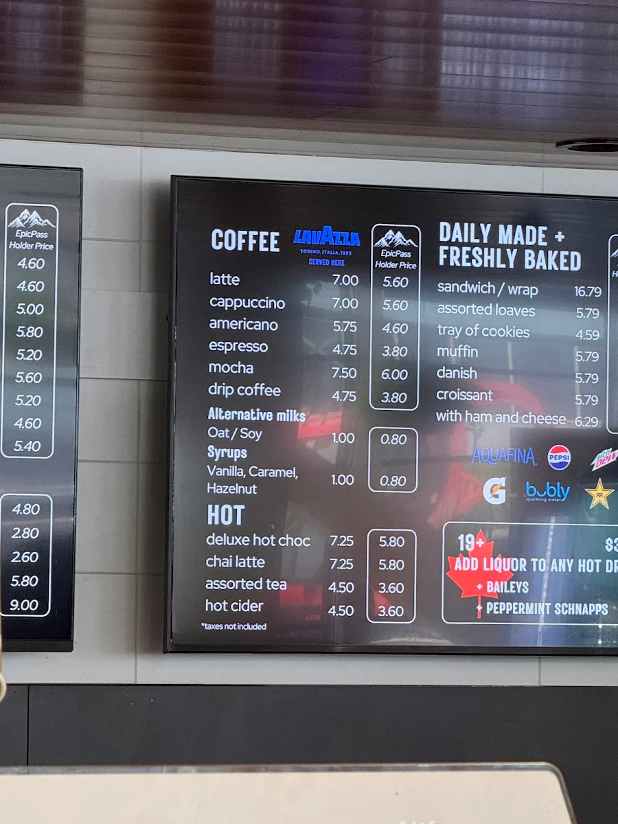 Menu, The Rendezvous