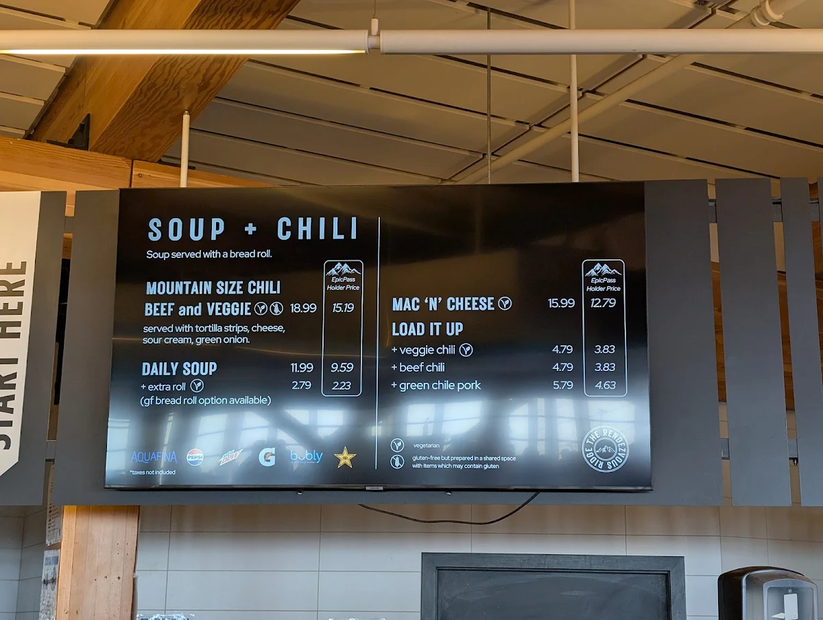 Menu, The Rendezvous