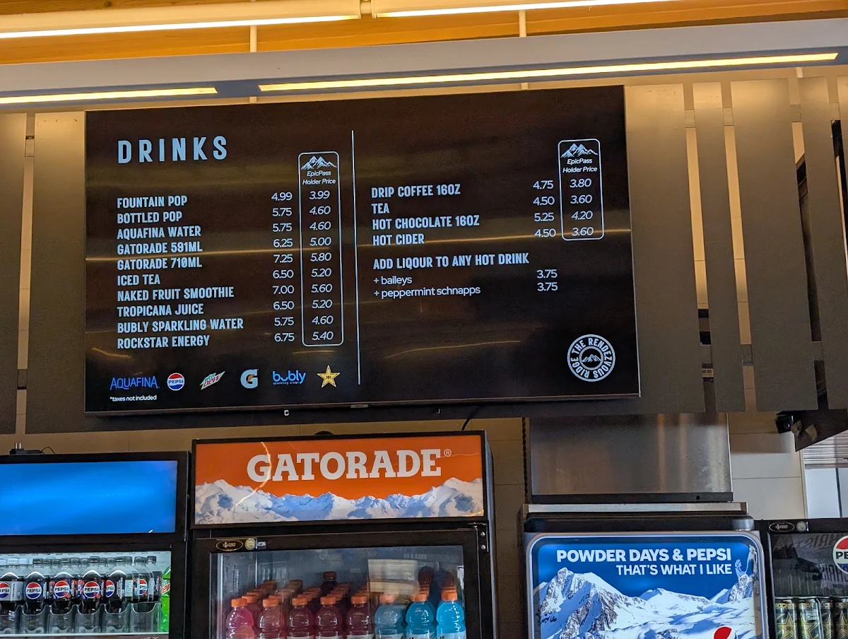 Menu, The Rendezvous