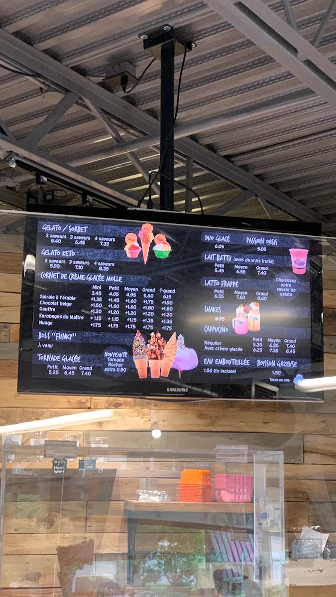 Menu, Maitre Glacier Longueuil