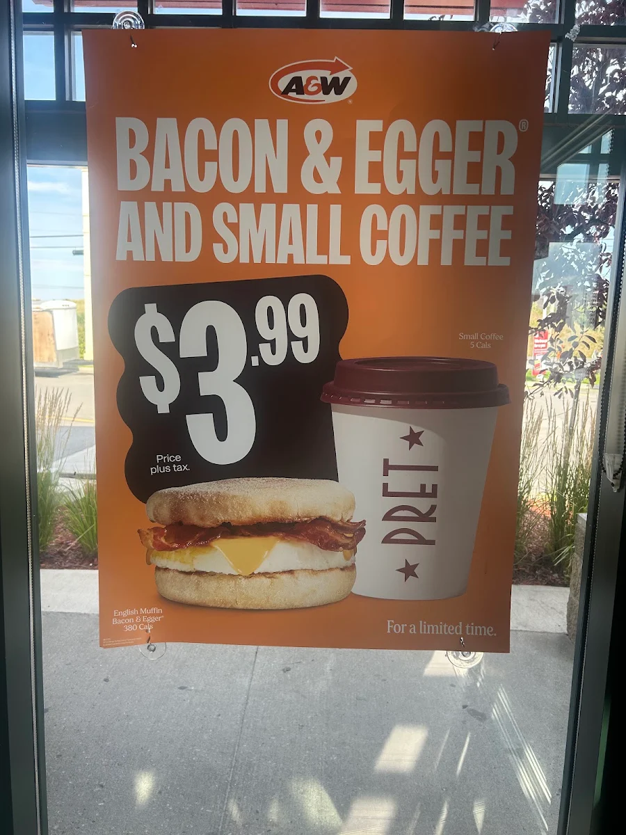 Menu, A&W Canada