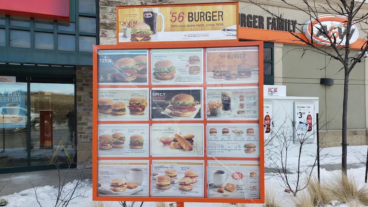 Menu, A&W Canada