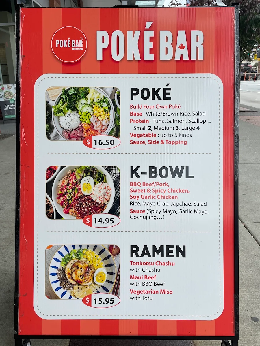 Menu, Poke Bar (E.Broadway)