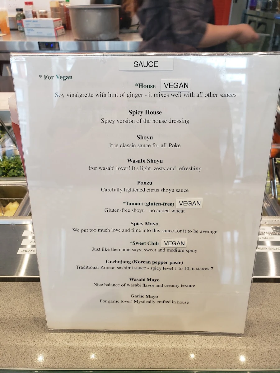 Menu, Poke Bar (E.Broadway)