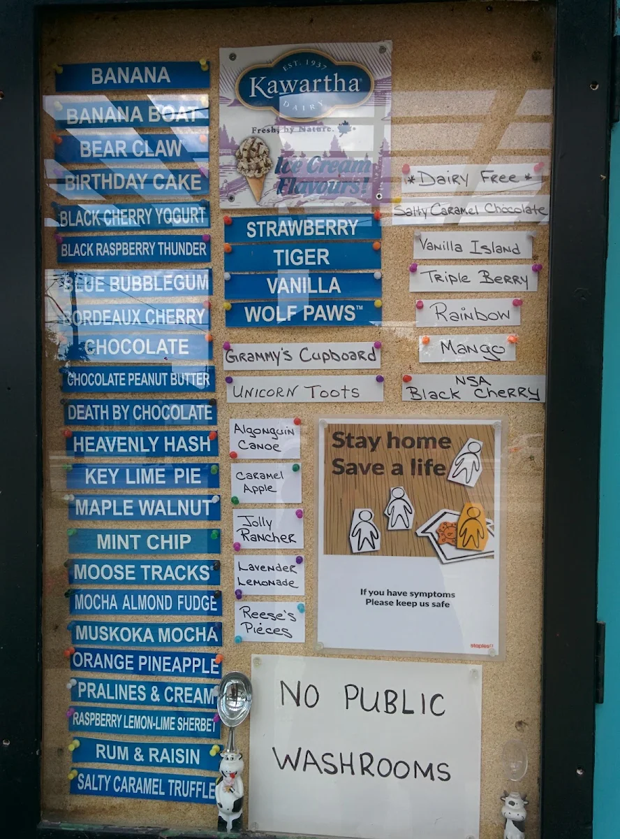Menu, Moo’s Ice Cream Shop