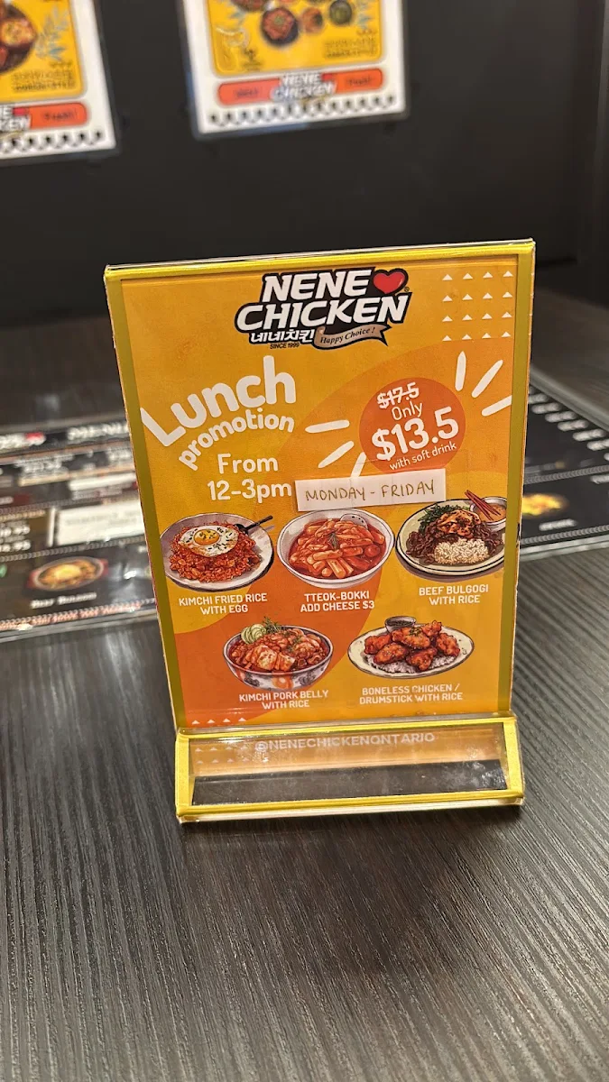 Menu, NeNe Chicken Vaughan