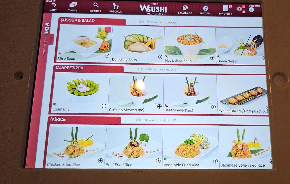 Menu, W Sushi