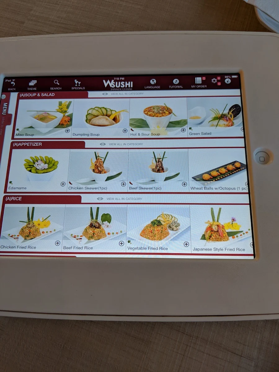 Menu, W Sushi
