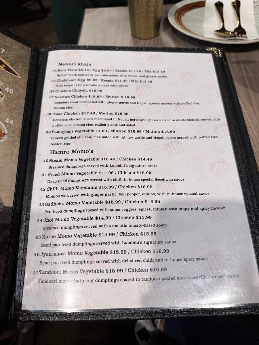 Menu, Lumbini Hut: Best Indian Nepali and Hakka Restaurant