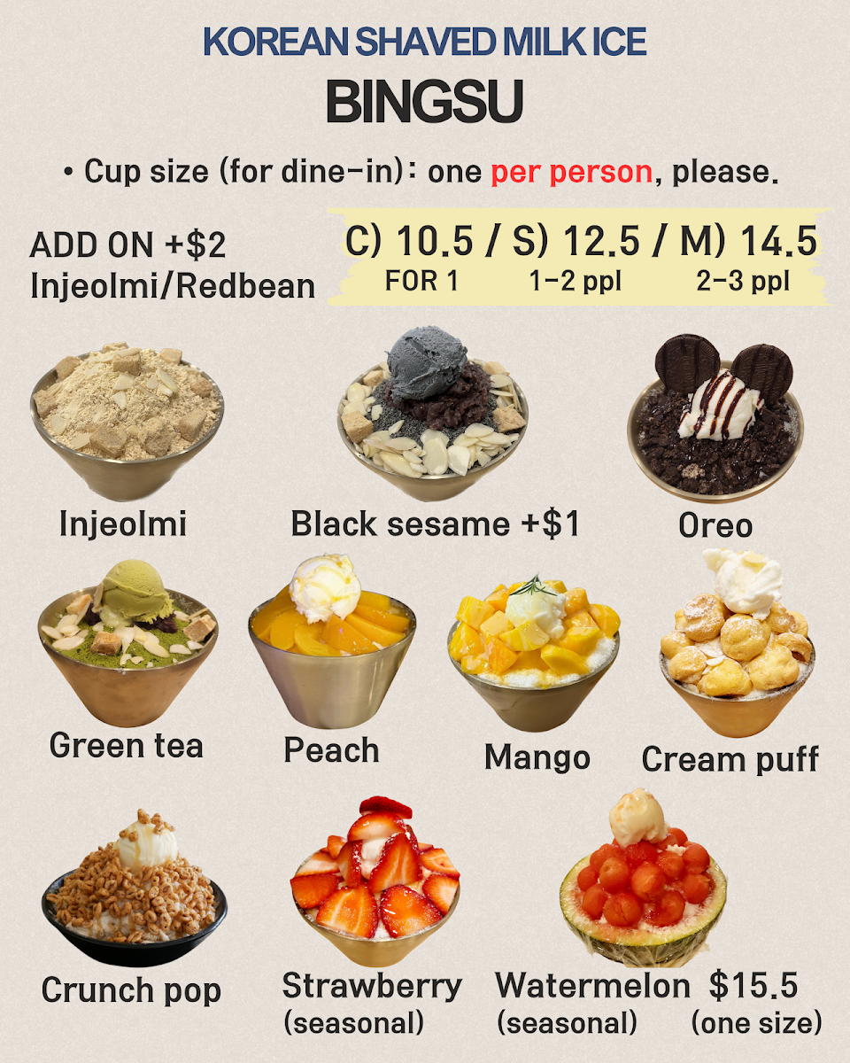 Menu, Cafe Dalbodre(Food trailer)