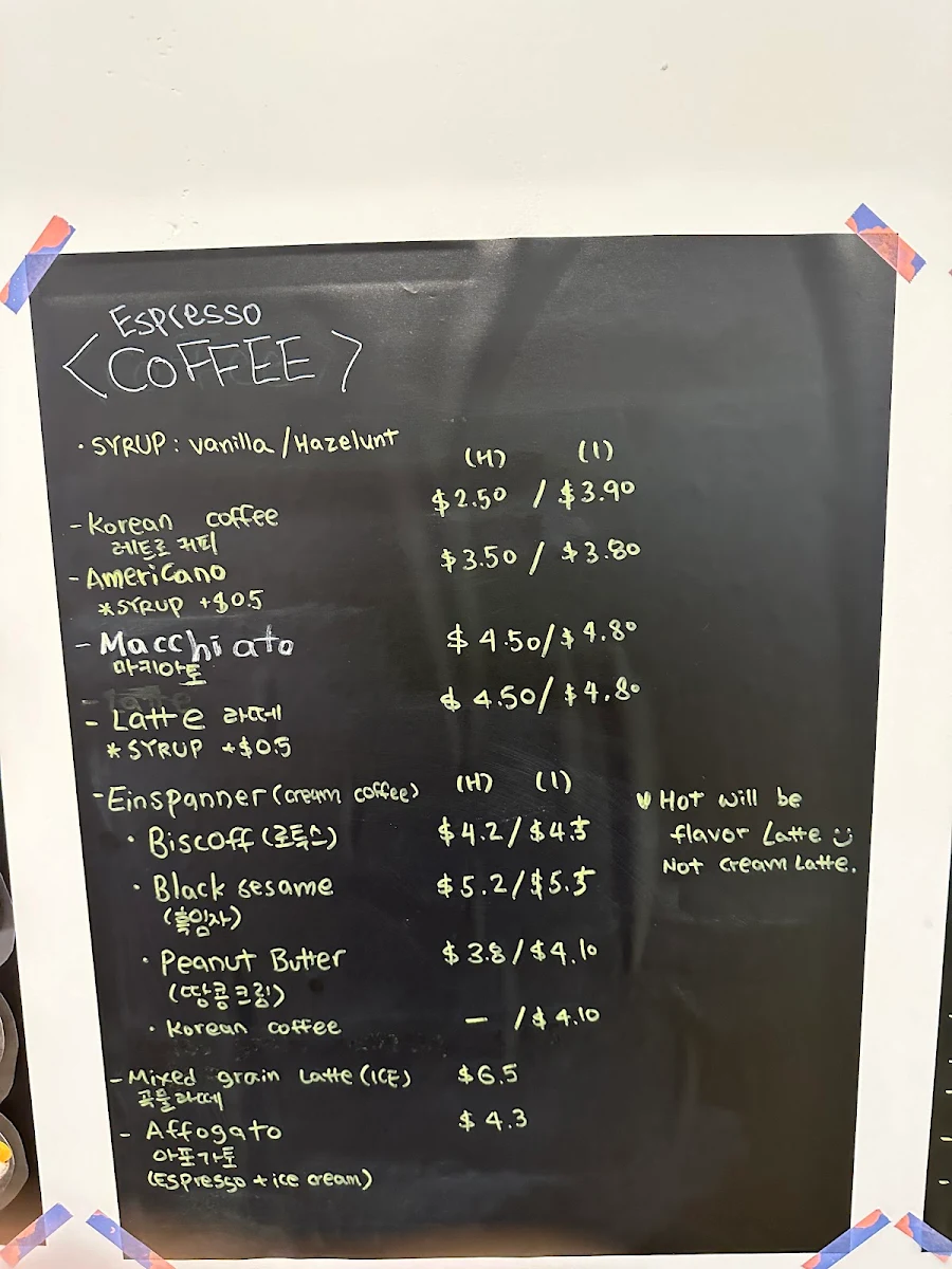 Menu, Cafe Dalbodre(Food trailer)