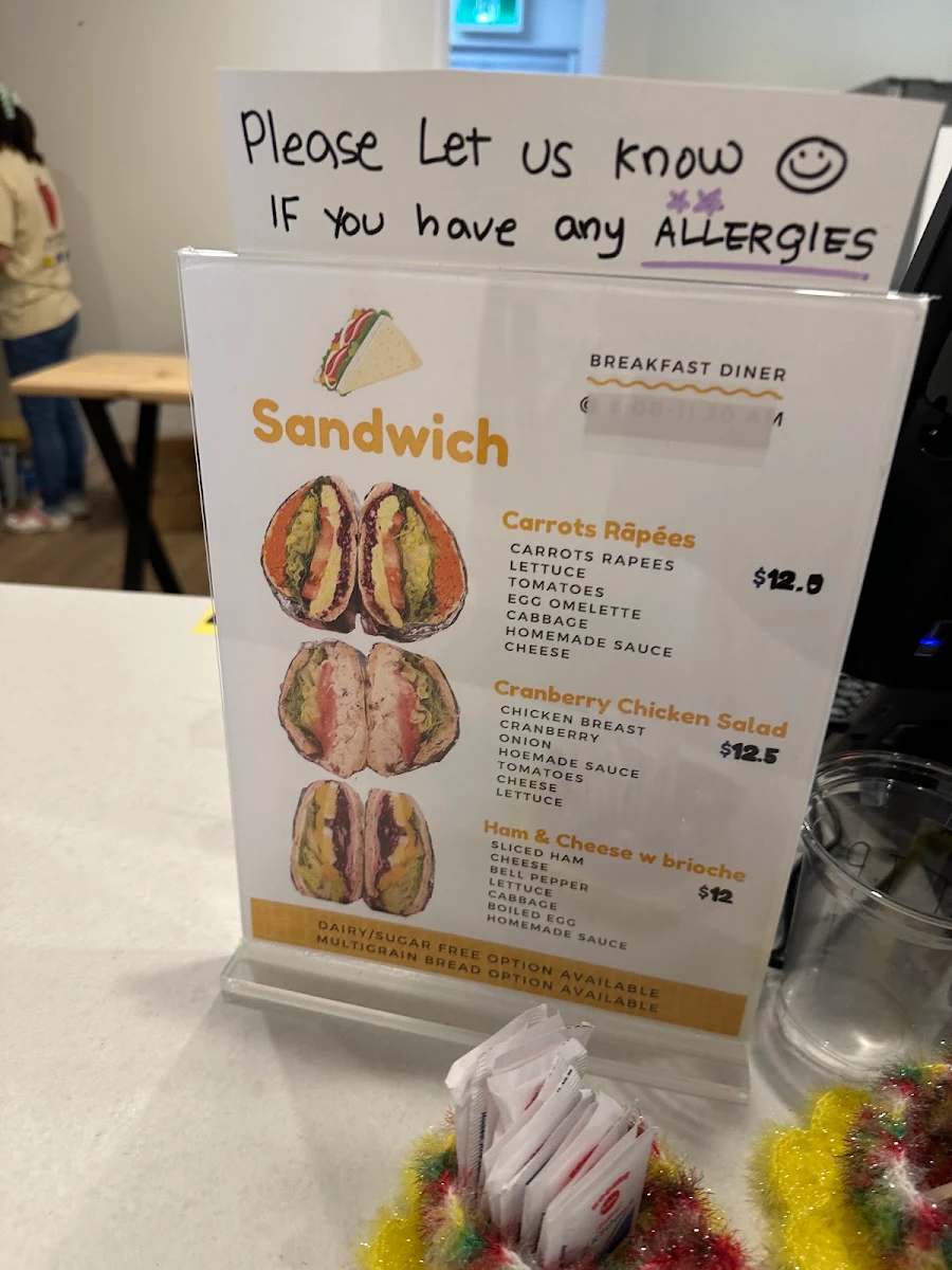 Menu, Cafe Dalbodre(Food trailer)