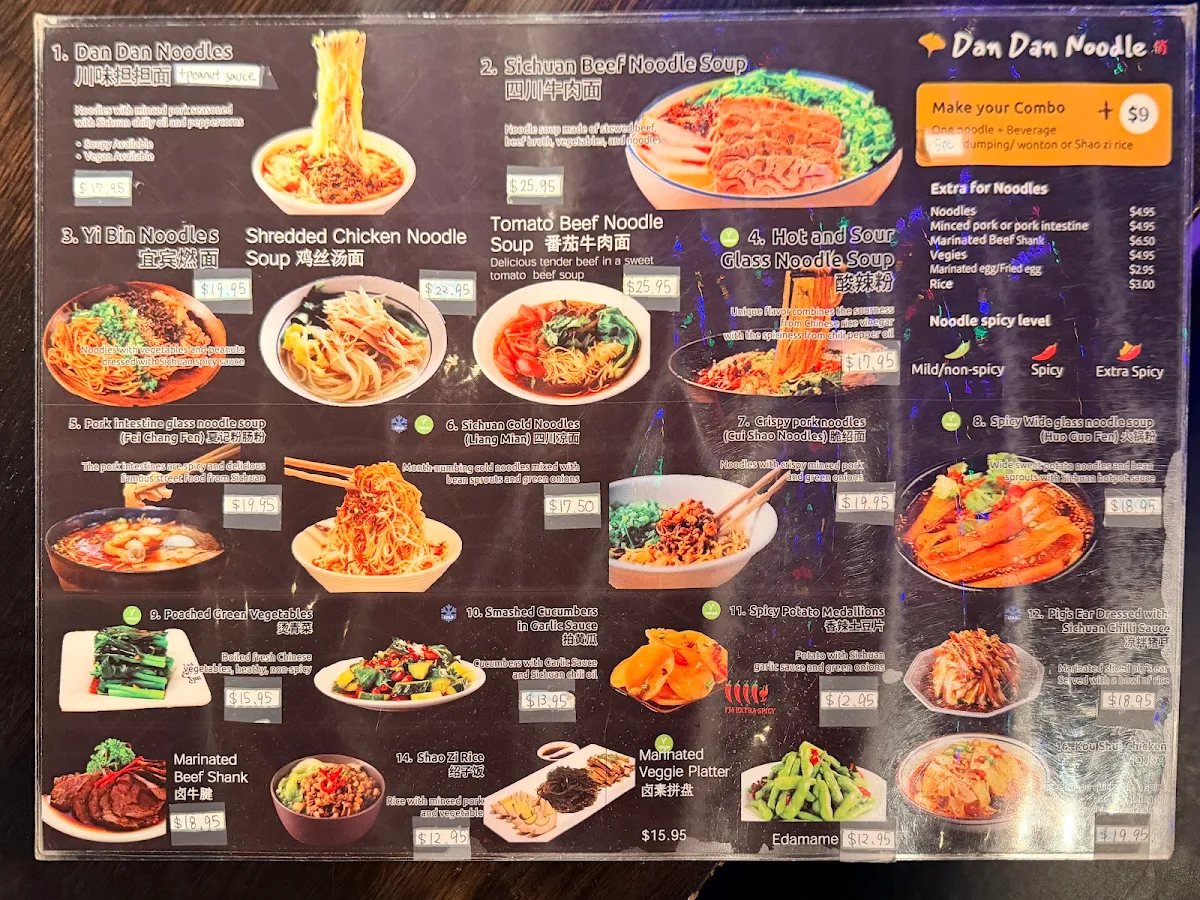 Menu, Dan Dan Noodle