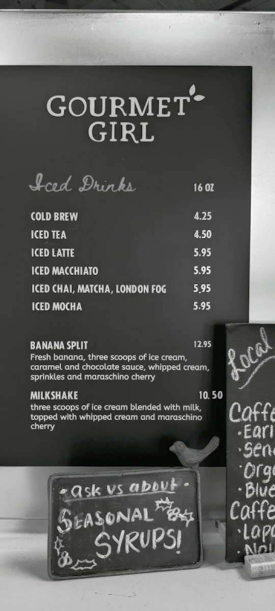 Menu, Gourmet Girl Cafe And Catering