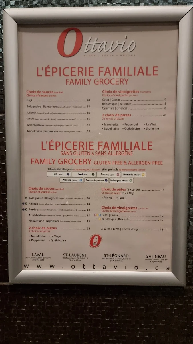 Menu, Ottavio St Leo
