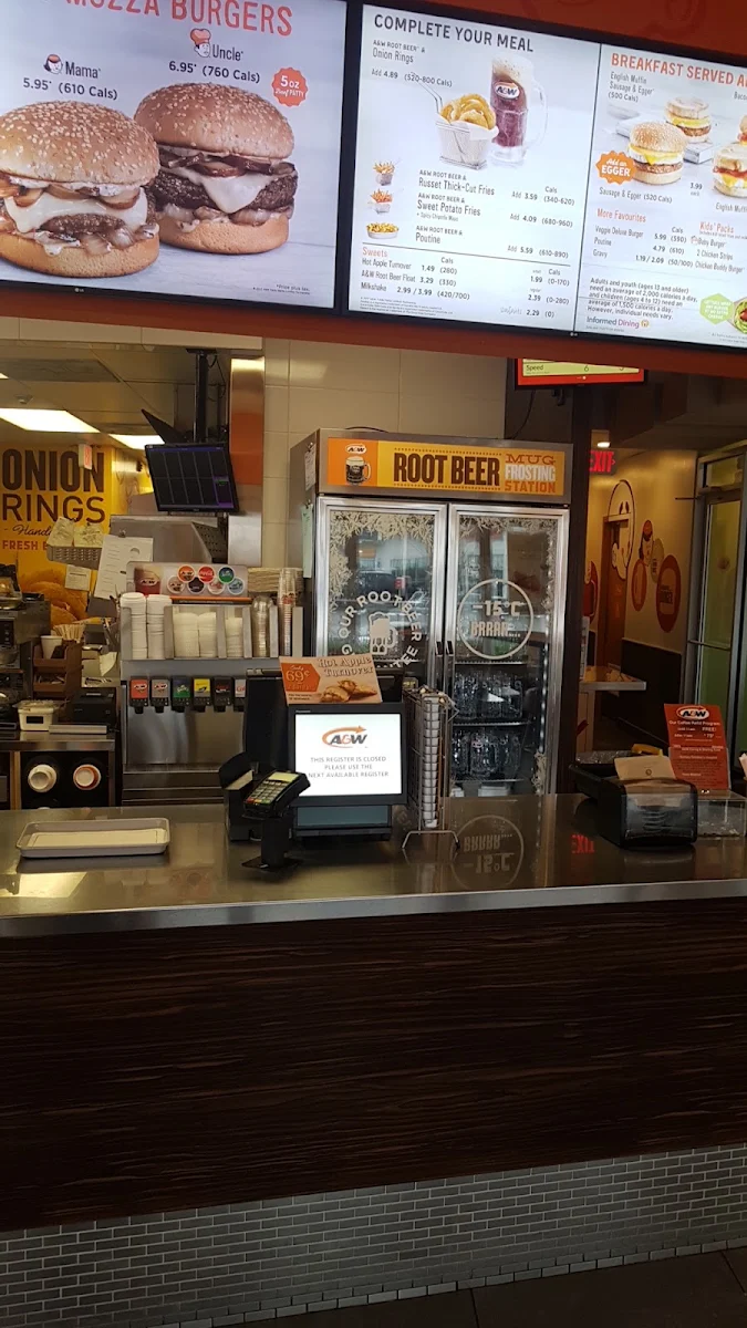 Menu, A&W Canada