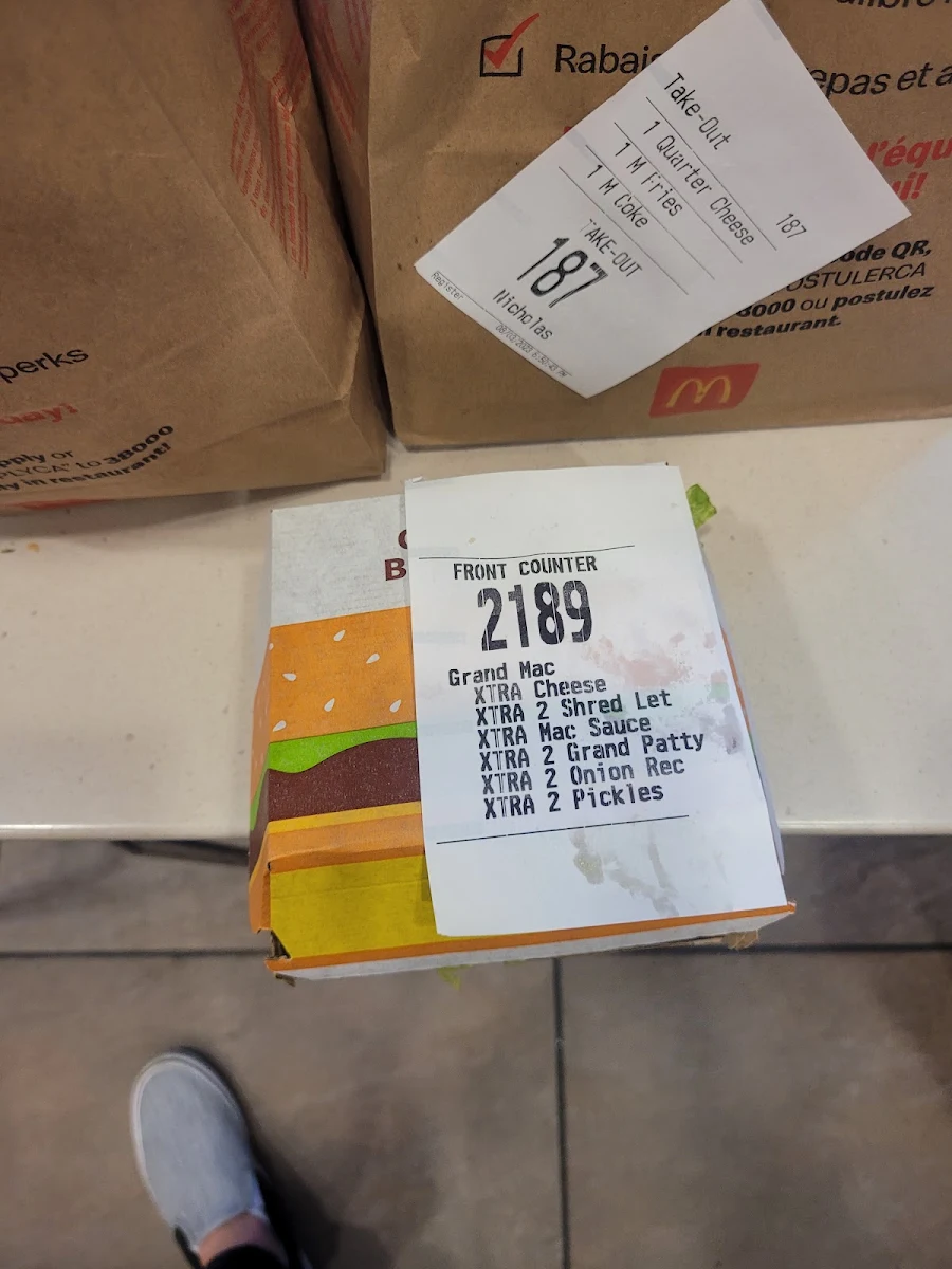 Menu, McDonald's