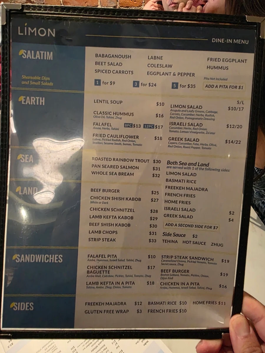 Menu, Limon Beaches