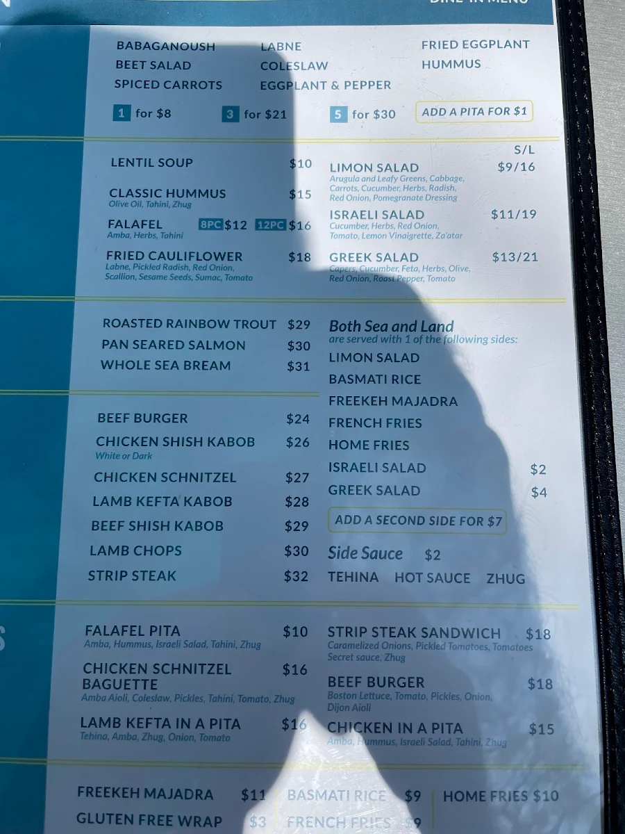 Menu, Limon Beaches