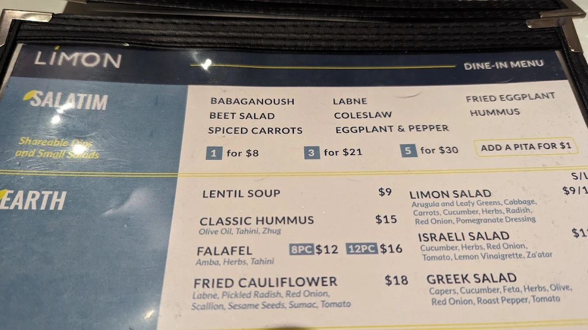 Menu, Limon Beaches