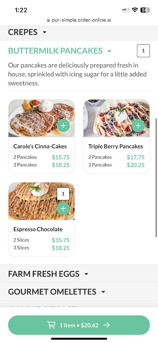 Menu, Pür & Simple