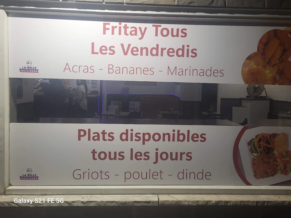 Menu, LA BELLE HAITIENNE INC.