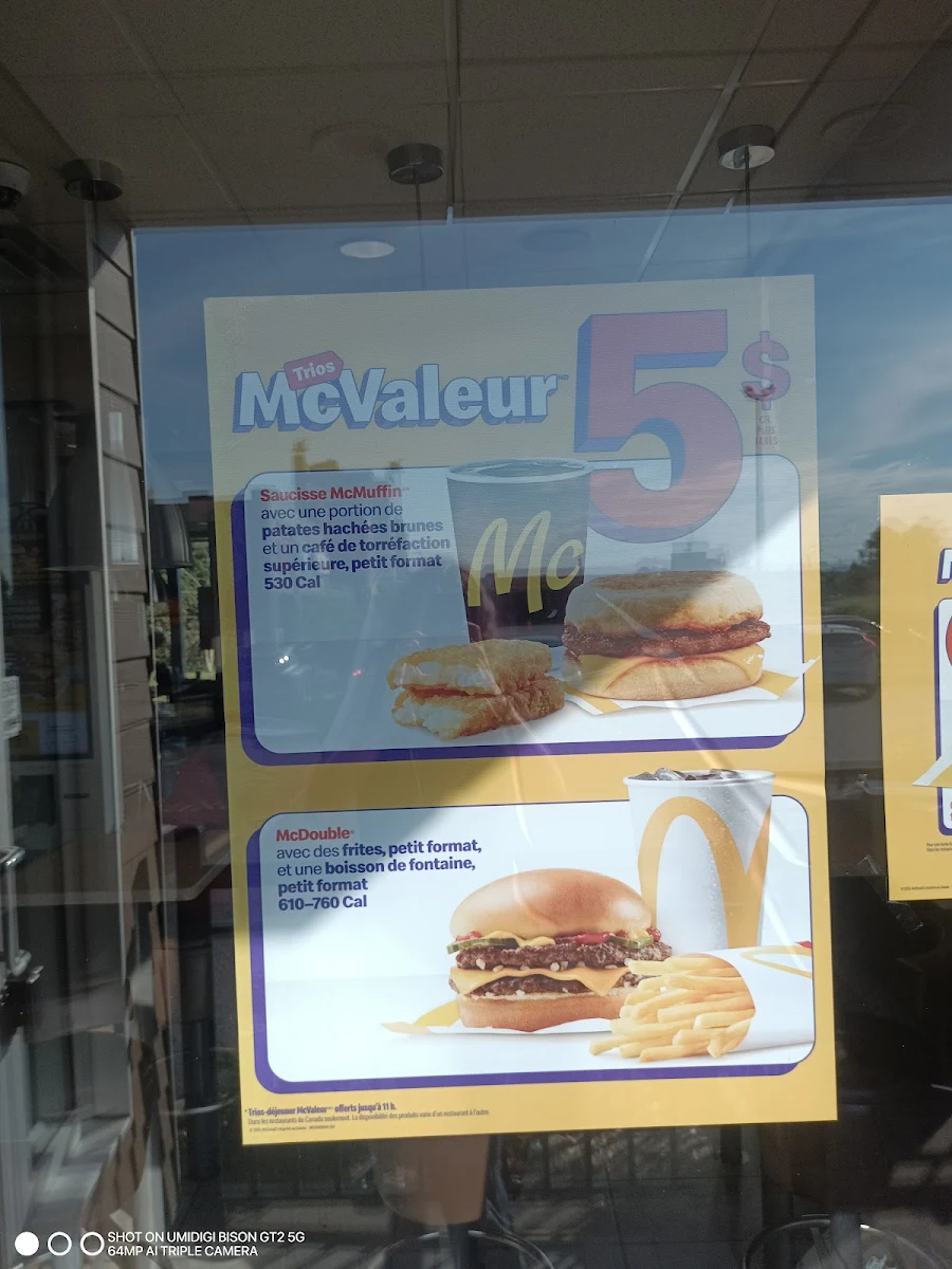 Menu, McDonald's