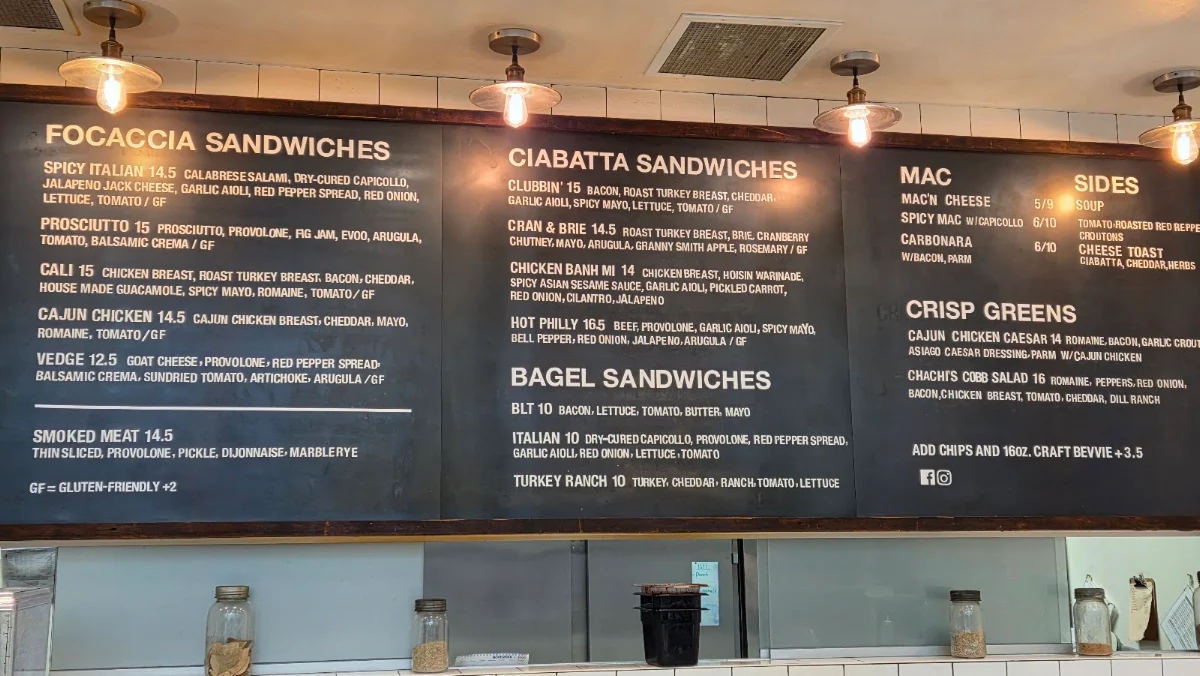 Menu, CHACHI'S