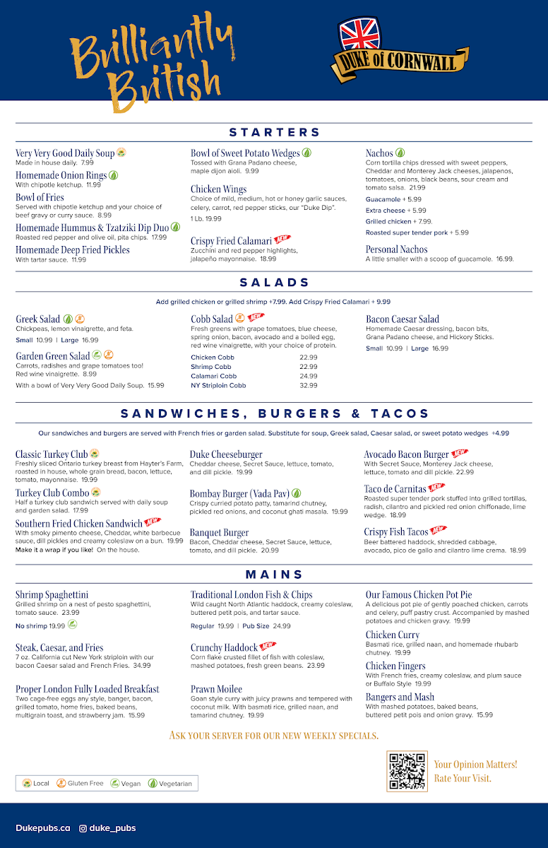 Menu, Duke of Cornwall