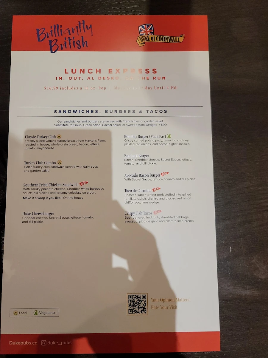 Menu, Duke of Cornwall