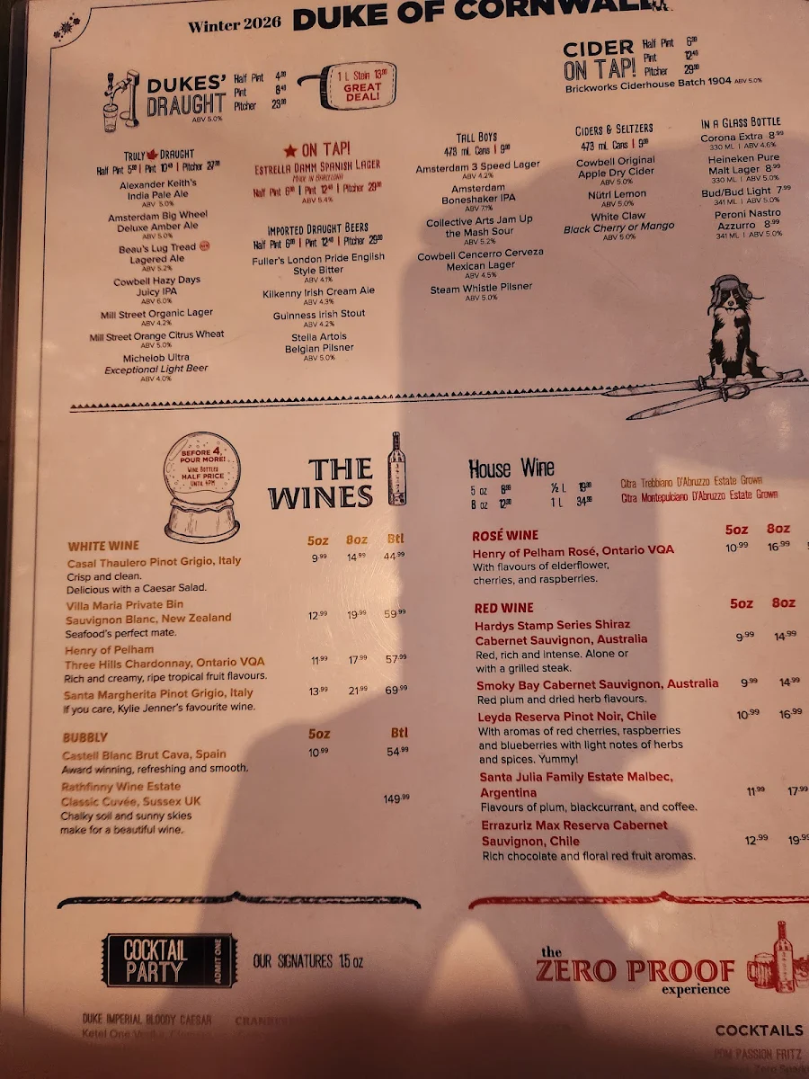 Menu, Duke of Cornwall