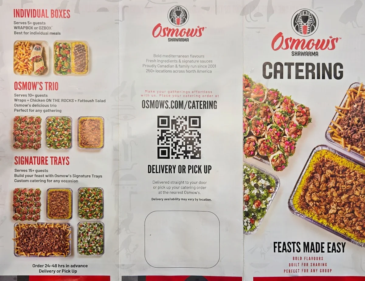 Menu, Osmow's Shawarma