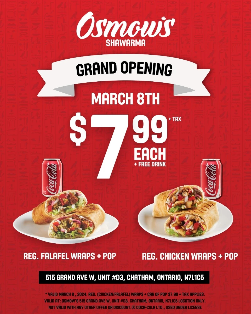 Menu, Osmow's Shawarma