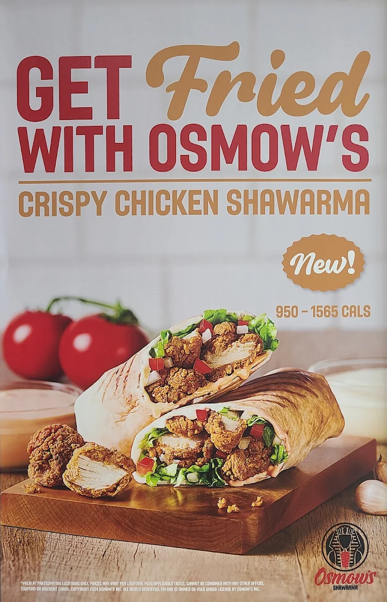 Menu, Osmow's Shawarma