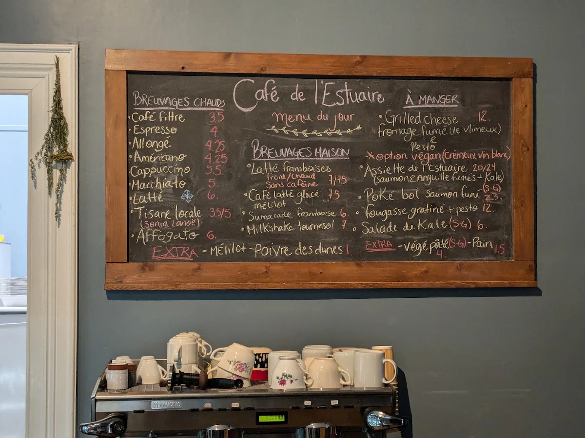 Menu, Café de l'Estuaire