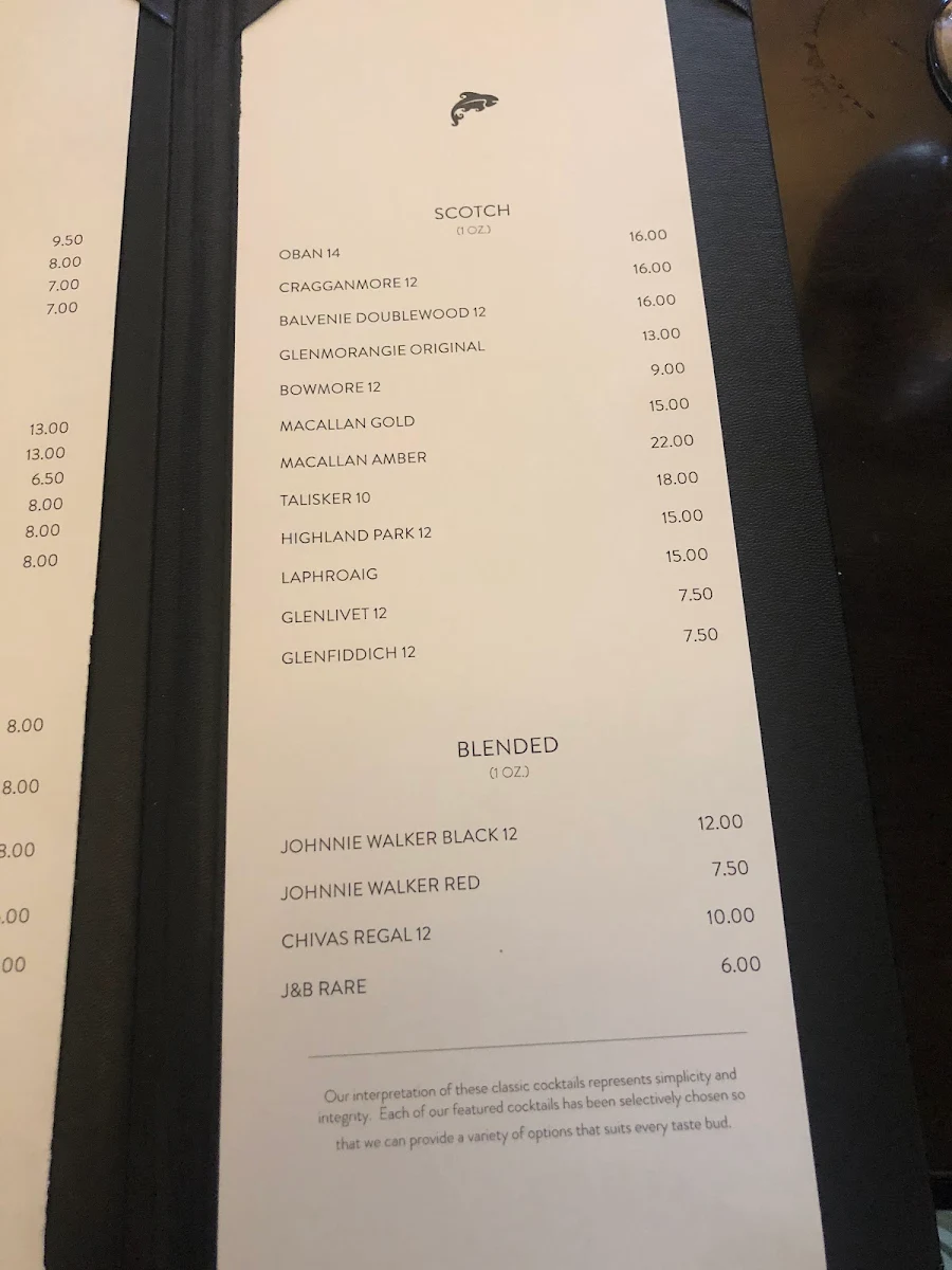 Menu, Braxton's