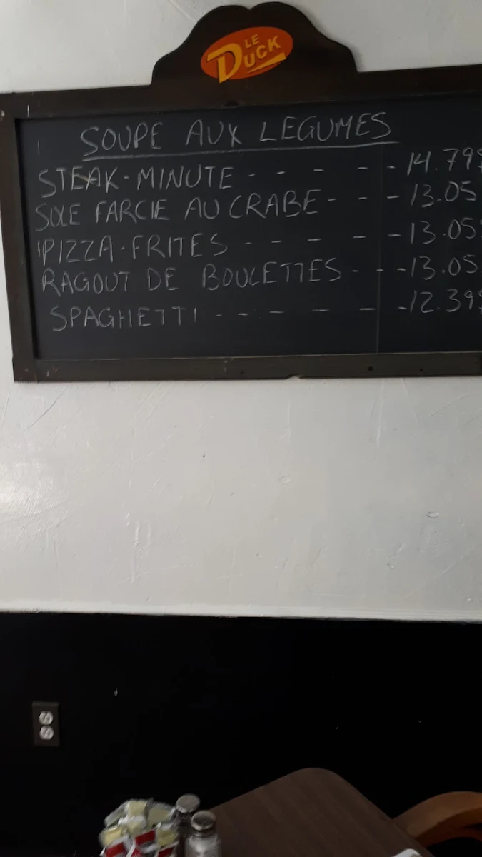 Menu, Bar Le Duck