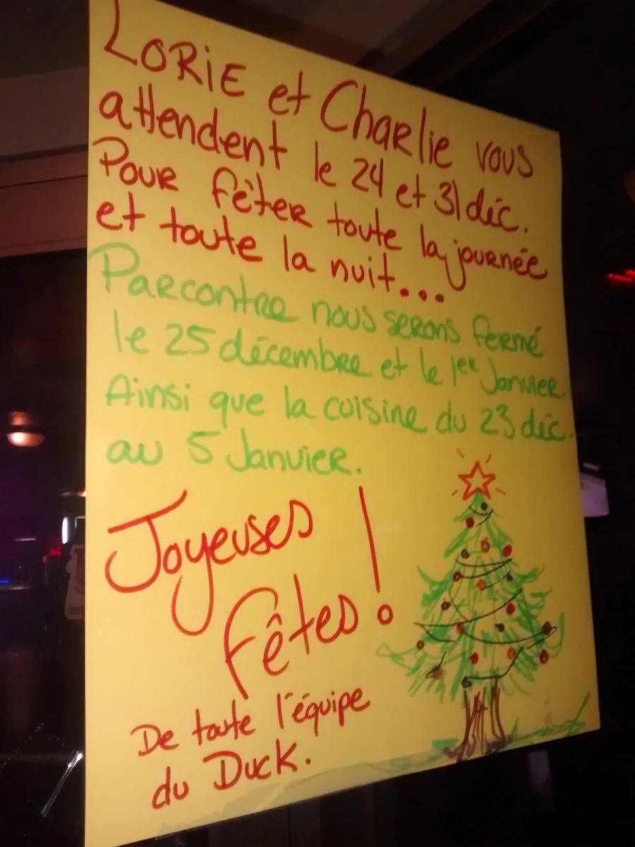 Menu, Bar Le Duck