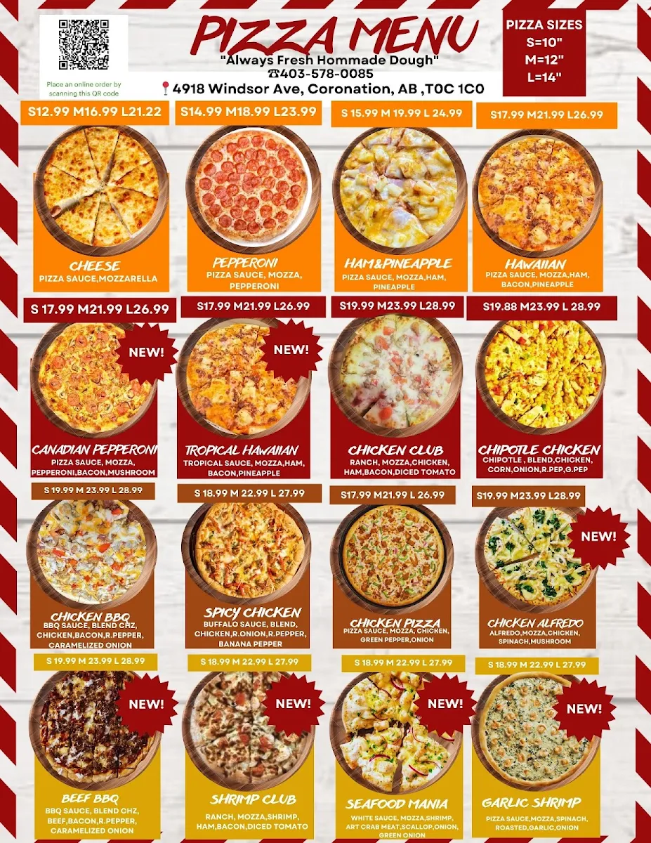 Menu, PIZZALAND and BBQ Hub