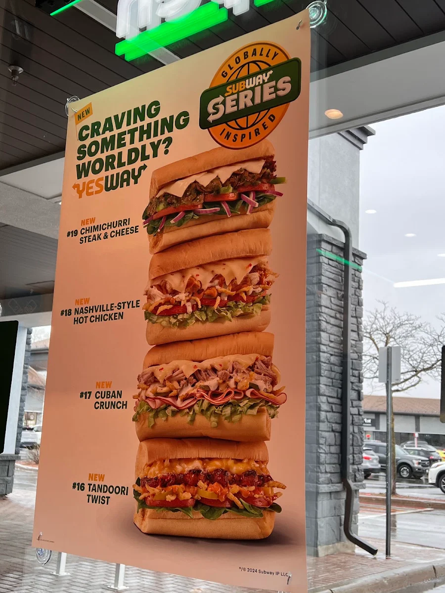 Menu, Subway