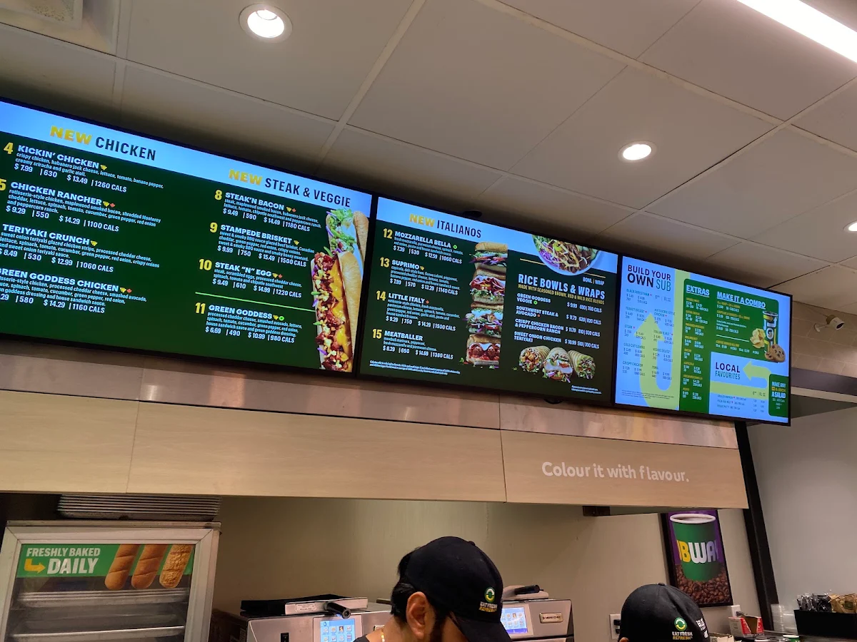 Menu, Subway
